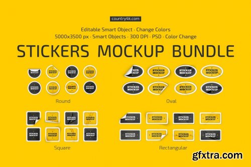 CreativeMarket - Stickers Mockup Bundle 6668574