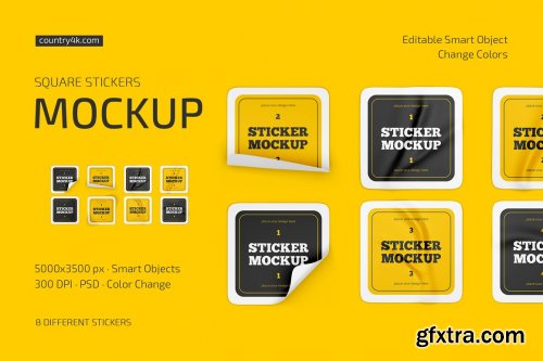 CreativeMarket - Stickers Mockup Bundle 6668574