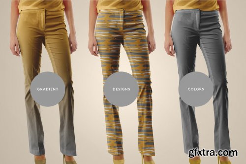 CreativeMarket - Women's Bellbottom Trousers Mockup 6706073