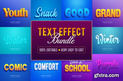 Editable 3D Text Style Effect Bundle