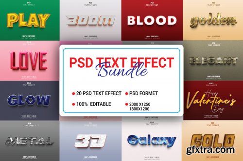 Editable 3D Text Style Effect Bundle 