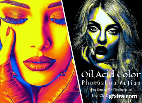 CreativeMarket - Oil Acid Color Photoshop Action 6854841
