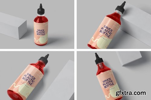 CreativeMarket - Sriracha Plastic Bottle Mockups 6815573