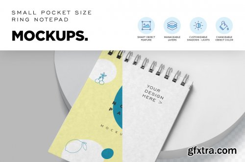 CreativeMarket - Pocket Size Spiral Notepad Mockups 6833751
