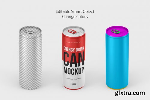 CreativeMarket - 330ml Energy Drink Can Mockup Set 6817866