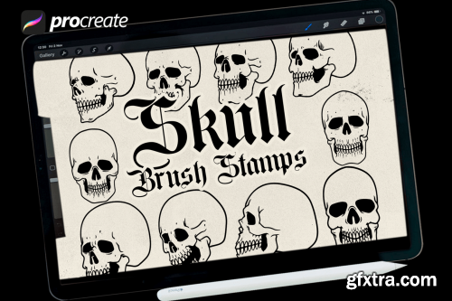  Skull brush stamps