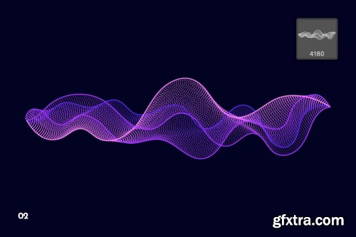 Digital Particle Waves Photoshop Brushes