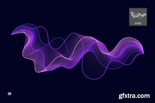 Digital Particle Waves Photoshop Brushes