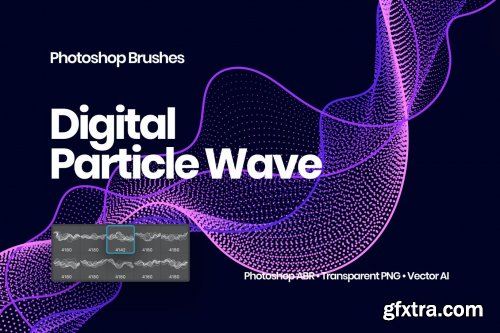Digital Particle Waves Photoshop Brushes