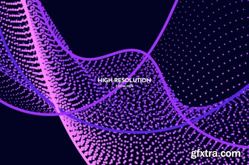 Digital Particle Waves Photoshop Brushes