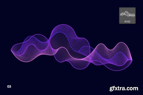 Digital Particle Waves Photoshop Brushes