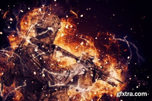 CreativeMarket - Fire Ignition Photoshop Action 6800279
