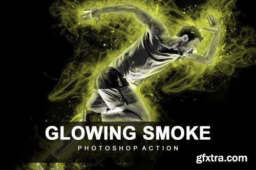 CreativeMarket - Glowing Smoke Photoshop Action 6800298