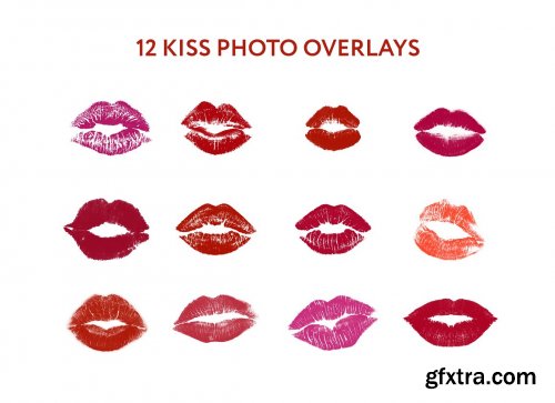 CreativeMarket - 12 Kisses Photo Overlays 6672786