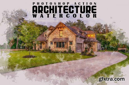 CreativeMarket - Architecture Watercolor PS Action 6793562