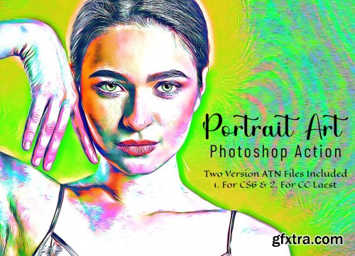 CreativeMarket - Portrait Art Photoshop Action 6889919