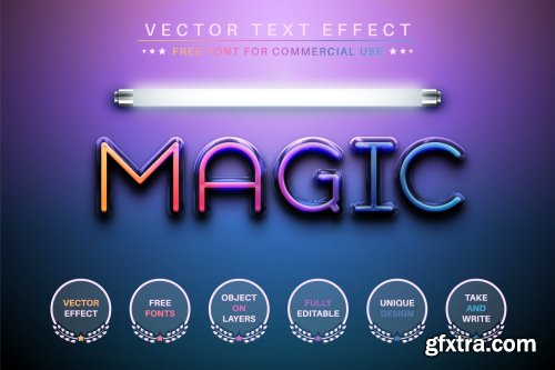CreativeMarket - Magic Light - Editable Text Effect, Font Style 6860392