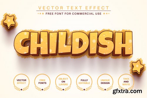 CreativeMarket - Childish Stroke Editable Text Effect, Font Style 6832201