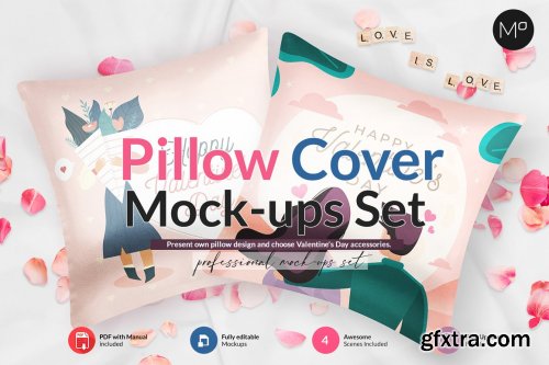 CreativeMarket - Pillow Cover 4x Mock-ups 5890086