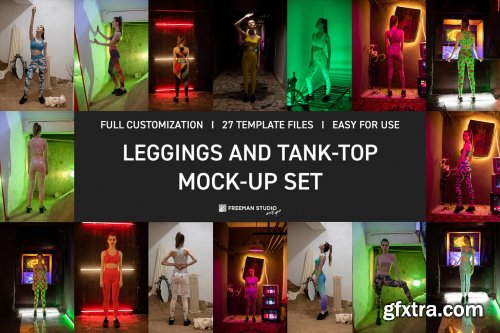 CreativeMarket - Leggings and Tank-Top Mock-Up Set 6790394