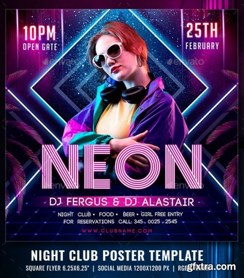 GraphicRiver - Neon Club Party Poster Template 33708990