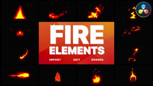 Videohive - Cartoon Fire Elements | DaVinci Resolve - 35983361 - 35983361