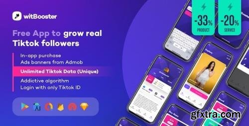 CodeCanyon - WitBooster v1.9.0 - Free App to grow real Tiktok video followers for Android - 29953109