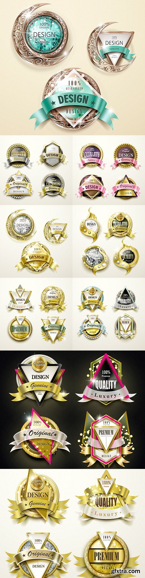 Premium luxury gold and jewelry label collection