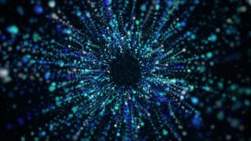 Videohive - Abstract background dark blue with motion particles - 35939234 - 35939234