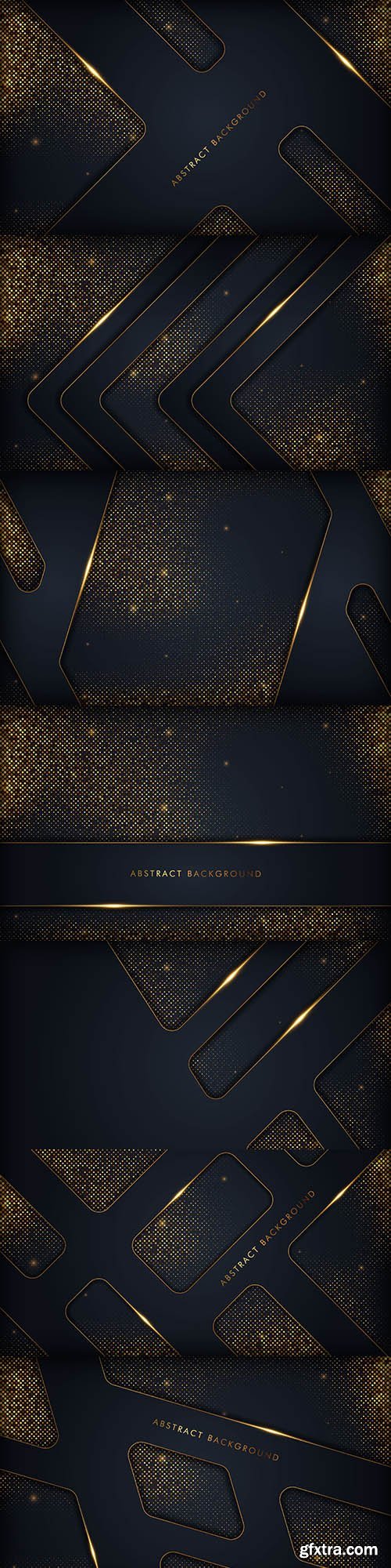 Luxury black background with golden glitter