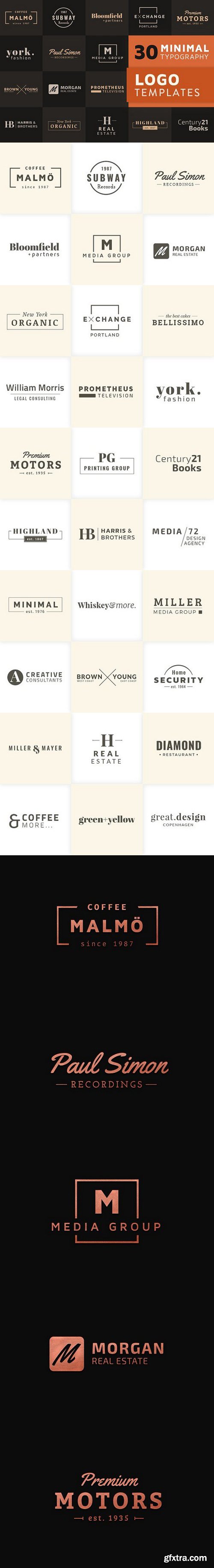 30 Minimal Typography Logo Templates
