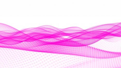 Videohive - Digital Pink Color Particle Line Wave Animation On White Background - 36076812 - 36076812