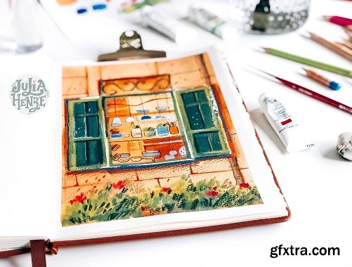 Draw with Me: Expressive Sketching with Gouache & Colored Pencils