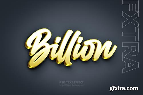 Billion 3d gold text effect psd