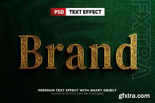 Brand realistic glitter gold 3d editable text effect mock up logo template psd