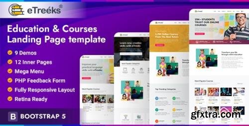 ThemeForest - eTreeks v2.0 - Online Courses Education Landing Page Template - 26143013