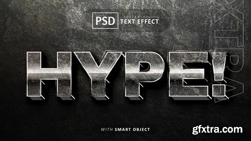 Hype 3d text effect editable psd