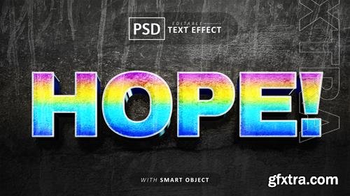 Hope 3d text effect editable psd