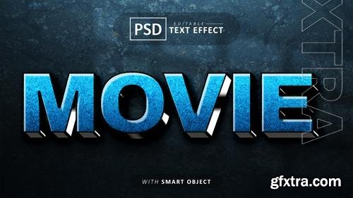 Movie 3d text effect editable psd