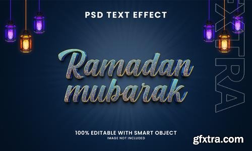 Ramadan mubarak 3d editable text effect psd