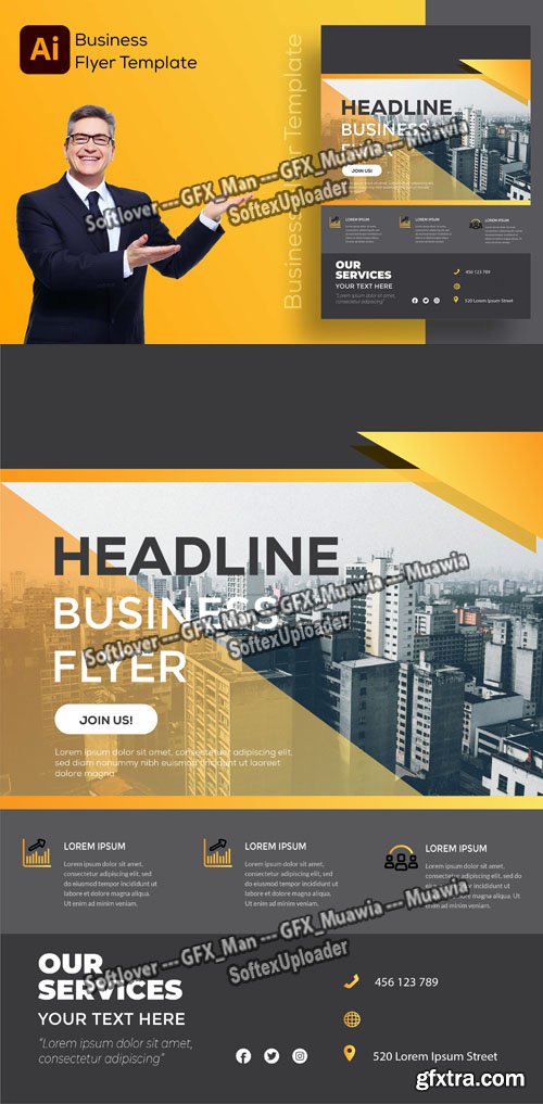 Headline Business Flyer Vector Template