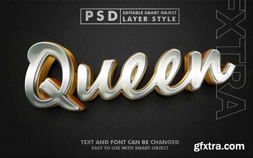 Queen gold text effect premium psd