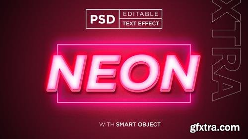 Glow neon text effect psd