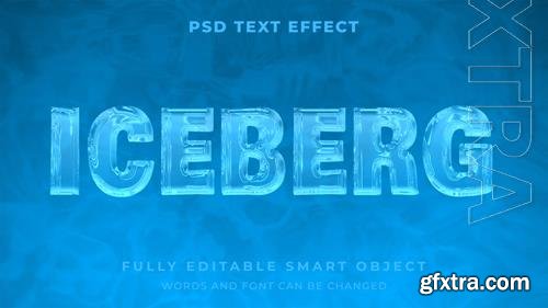Frozen iceberg graphic style editable text effect psd