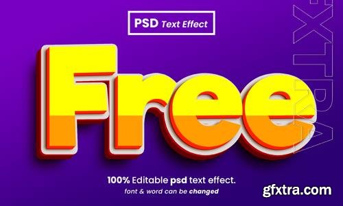 Feel free 3d editable premium psd text effect