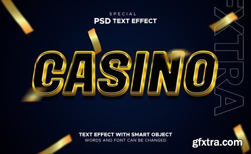 Editable casino slot text effect and gambling text style psd