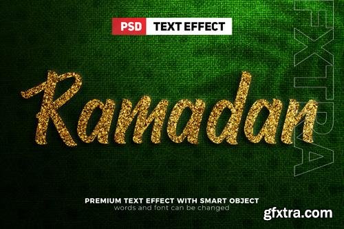 Ramadan royal glitter gold luxury glamour text effect mock up template