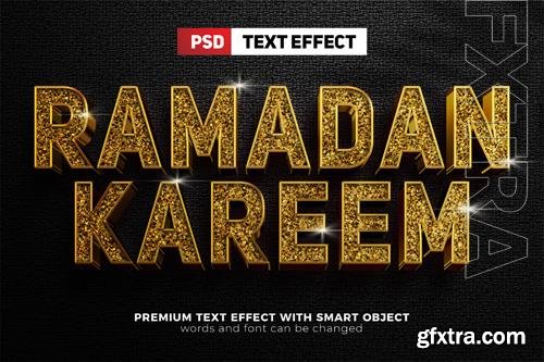 Ramadan kareem luxury glitter bold 3d editable text effect mock up template