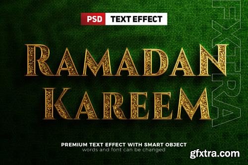 Ramadan kareem glitter 3d editable text effect mock up logo template