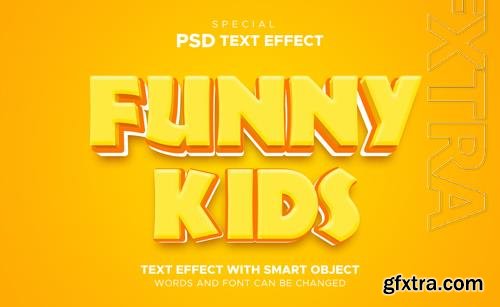 3d editable funny kids text effect psd